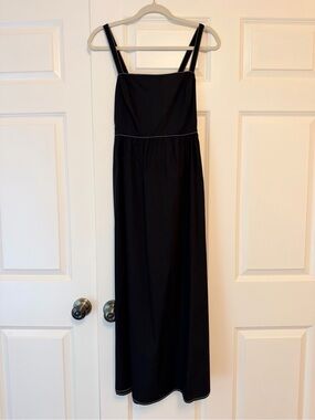 Zara Navy Midi Dress with Contrast Trim